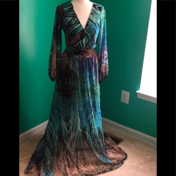 Arden B Dresses & Skirts - Sheer Blue Maxi Dress